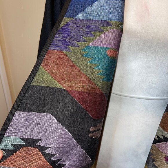 Vintage Womens Jacket Size Medium Open Front Art To Wear Statement Collar Lined - Picture 7 of 15